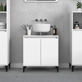 vidaXL Armário de lavatório 58x33x60 cm derivados de madeira branco
