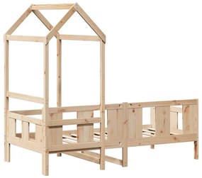 Sofá-cama com telhado 90x190 cm madeira de pinho maciça