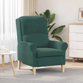 vidaXL Poltrona Verde Escura Verde-escuro Poltrona de tamanho padrão