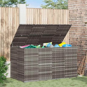 vidaXL Caixa para almofadões de jardim 194x100x103 cm vime PE cinzento