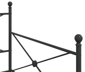 Cama de dia com gavetão sem colchão 100x190 cm aço preto