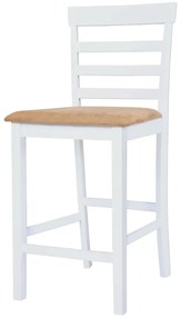 Mesa e cadeiras de bar 3 pcs madeira maciça castanho e branco