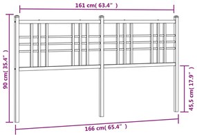 Cabeceira de cama 160 cm metal branco