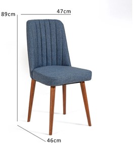 Cadeira Vina – Nogueira Azul Escuro – 47x89x46 cm