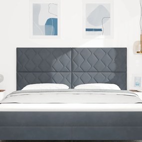 Cabeceira LED com Design de Blocos de Diamante, Cinza Escuro, 180 cm