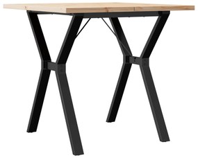 Mesa de jantar estrutura em Y 80x80x75,5 cm pinho/aço