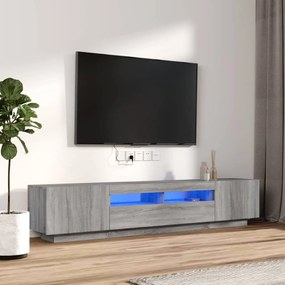 3120171 vidaXL Conjunto móveis de TV 2 pcs c/ LEDs madeira cinzento-claro
