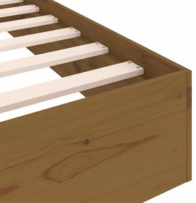 Estrutura cama pequena solteiro 75x190 cm madeira castanho mel