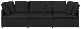 Sofá modular com almofadas tecido preto
