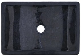 Lavatório 45x30x12 cm mármore preto brilhante