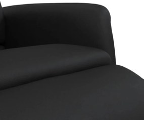 Cadeira reclinável com apoio de pés couro artificial preto