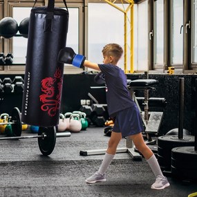 Saco de boxe infantil, 5 peças com corda de pular e saco de transporte para crianças 28x28x70 cm