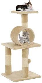 vidaXL Árvore para gatos c/ postes arranhadores sisal 65 cm bege