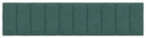 Almofadão de cabeceira 200 cm veludo verde-escuro