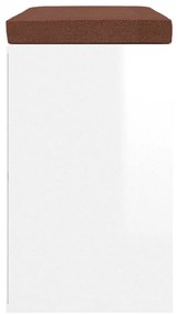 Banco sapateira 103x30x48 cm derivados madeira branco brilhante