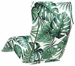 Espreguiçadeira dobrável 175x54x8,5 cm Padrão de folhas
