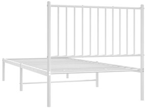 Estrutura de cama com cabeceira 90x200 cm metal branco