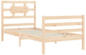 Estrutura de cama com cabeceira 90x200 cm madeira maciça