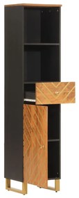 Armário para WC 38x33,5x160 cm mangueira maciça castanho/preto