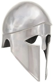 Capacete de soldado grego réplica LARP aço prateado