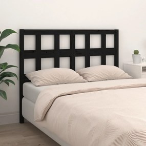 Cabeceira de cama 155,5x4x100 cm pinho maciço preto