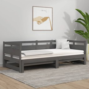 820319 vidaXL Estrutura sofá-cama de puxar 2x(80x200) cm pinho maciço cinza
