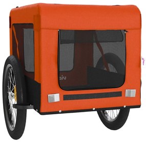 Reboque bicicleta p/ animais tecido oxford/ferro laranja/preto