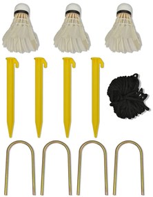 Conjunto rede de badminton com volantes 500 x 155 cm