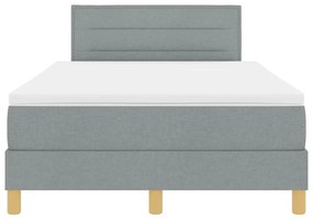 Cama Box com Colchão e LED Cinza Claro 120x200 cm Tecido