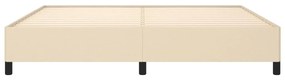 Estrutura de cama sem colchão 200x200 cm tecido cor creme