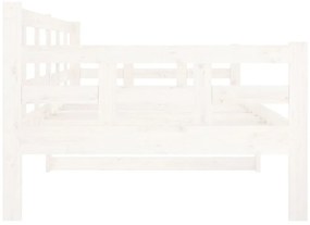 Sofá-cama 90x200 cm madeira de pinho maciça branco
