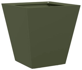 Vaso/floreira de jardim 30x30x30 cm aço verde azeitona