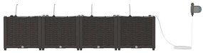 Jardineiras de Jardim 1 pc Castanho 160 x 40 x 37.5 cm Plástico