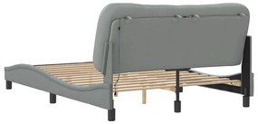 Estrutura de cama com LED sem colchão 140x190 cm tecido