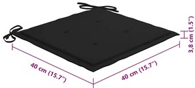 Cadeiras de exterior dobráveis 8pcs c/ almofadões acácia maciça