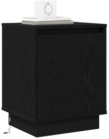 Cômodas de Cabeceira com Luzes LED 2 pcs Preto 39x34,5x50 cm