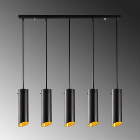 Candeeiro de Teto Sivani – Preto e Amarelo – 85 x 8 cm