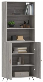 Armário alto 69,5x34x180 cm derivados de madeira sonoma cinza