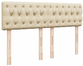 Cama com molas/colchão 160x200 cm tecido cor creme