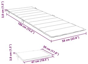 Espreguiçadeira de jardim com mesa e almofadão acácia maciça