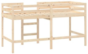 Cama alta p/ criança c/ escada 90x190cm madeira de pinho maciça