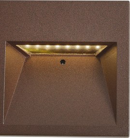 Candeeiro de parede moderno castanho ferrugem quadrado incluindo LED IP54 - Gem