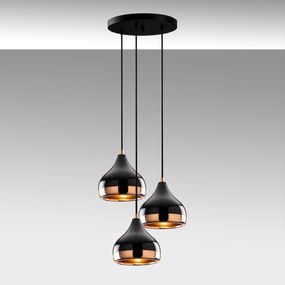 Candeeiro de Teto Yildo – Preto Cobre – Diâmetro 37 cm, Altura 111 cm