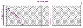 Cerca de arame com flange 1x25 m verde