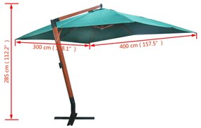 Guarda-sol flutuante Melia 300 x 400 cm verde