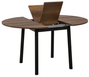 Mesa de Jantar Extensível Oliver – Nogueira/Preto – 100/131 x 75 x 100