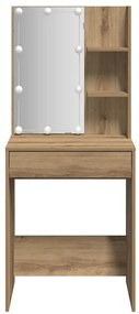 Toucador com luzes LED 60x40x140 cm cor carvalho artisiano