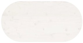 Tampo de mesa oval 90x45x2,5 cm madeira de pinho maciça branco