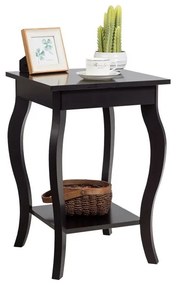 Conjunto de 2 mesas laterais, mesa de cabeceira com prateleira - marrom