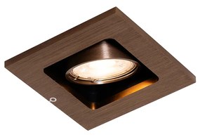 Foco embutido inteligente bronze escuro giratório e inclinável Incl. Wifi GU10 50mm - Qure
